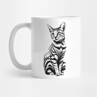 Cat Black and White Mug